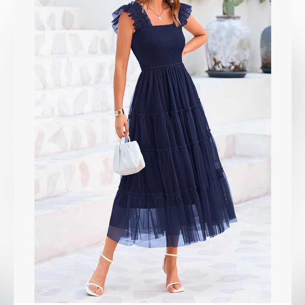 Navy Blue Midi Dress